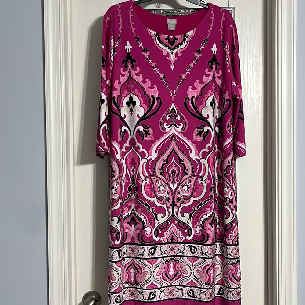 Pink Paisley Shift Dress